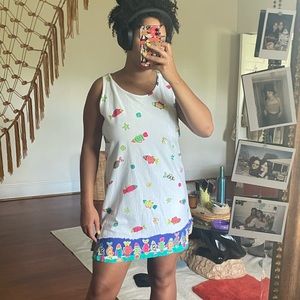 90s Funky Cotton Fish Dress